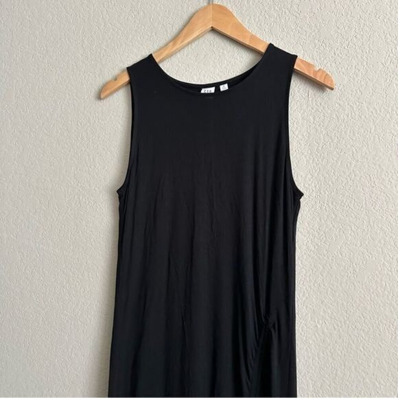 Old Navy Black Jersey Ruched Dress Size Small Tall - Picture 4 of 10
